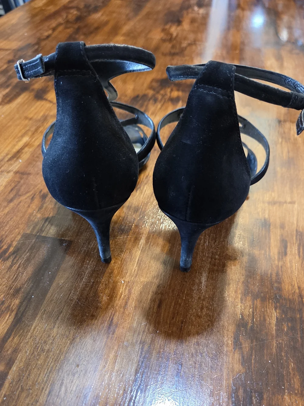 Vince Camuto Shoes High Heels Black Nubuck Ankle Strap VC-Payto Womens 8M